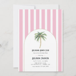 Blush Pink Beach Club Födelsedagsfest Inbjudningar