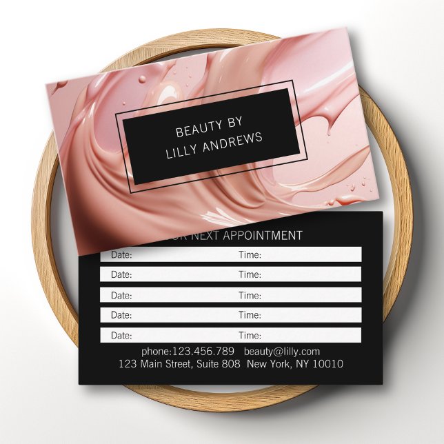 Blush Pink Beauty Salon Appointment Visitkort (Blush Pink Beauty Salon Appointment Business Card)