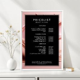 Blush Pink Beauty Salon Prislista Poster