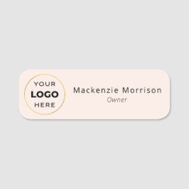 Blush Pink Black Makeup Salon Logo Namnbricka