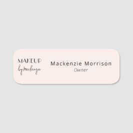 Blush Pink Black Makeup Salon Namnbricka