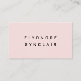 Blush Pink Black Script Lashes Visitkort