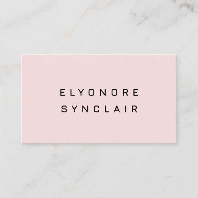 Blush Pink Black Script Lashes Visitkort (Framsida)