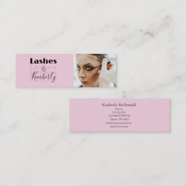 Blush Pink Black Script Photo Lash Studio Mini Visitkort