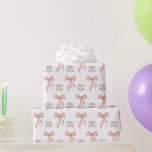 Blush Pink Bow Personalized Bridal Shower Presentpapper<br><div class="desc">Blush Pink Bow Personalized Bridal Shower Wrapping Paper.   Perfect for the trendy "She's tying the knot" party themes.   Personalize with the bride-to-be's name and event.  © Kimbellished,  LLC</div>