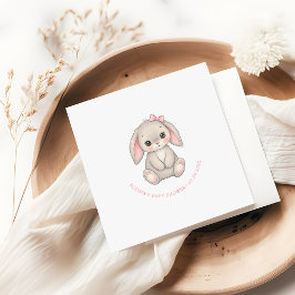 Blush Pink Bunny Girl Baby Shower Paper Pappersservett