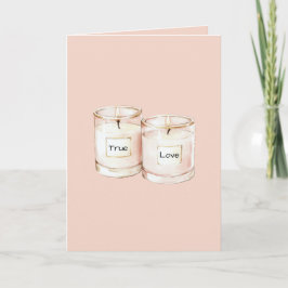 Blush Pink Candles True Love Kort