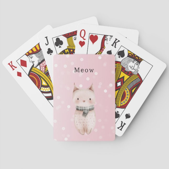 Blush Pink Cat Confetti Dots   Casinokort (Baksidan)