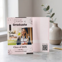 Blush Pink Celebration of Graduate Photo QR Code