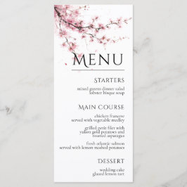 Blush Pink Cherry Blossom Elegant Floral Wedding Meny