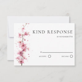 Blush Pink Cherry Blossom QR Code Wedding OSA Kort