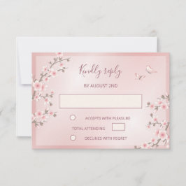 Blush Pink Cherry Blossom  Wedding OSA Kort