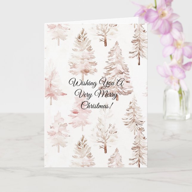 Blush Pink Christmas Trees Kort (Orkide)