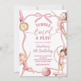 Blush Pink Coquette Gymnastic Medalist Birthday Inbjudningar