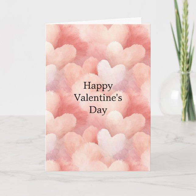Blush Pink Cream Hearts Love Valentine's Day Kort (Framsida)