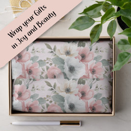 Blush Pink Cream Watercolor Floral 