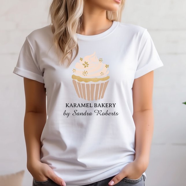 Blush Pink Cupcake Bakery Business T Shirt (Blush pink cupcake bakery tshirt)