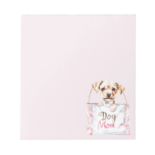 Blush Pink Dog Mom Bag Anteckningsblock (Framsida)