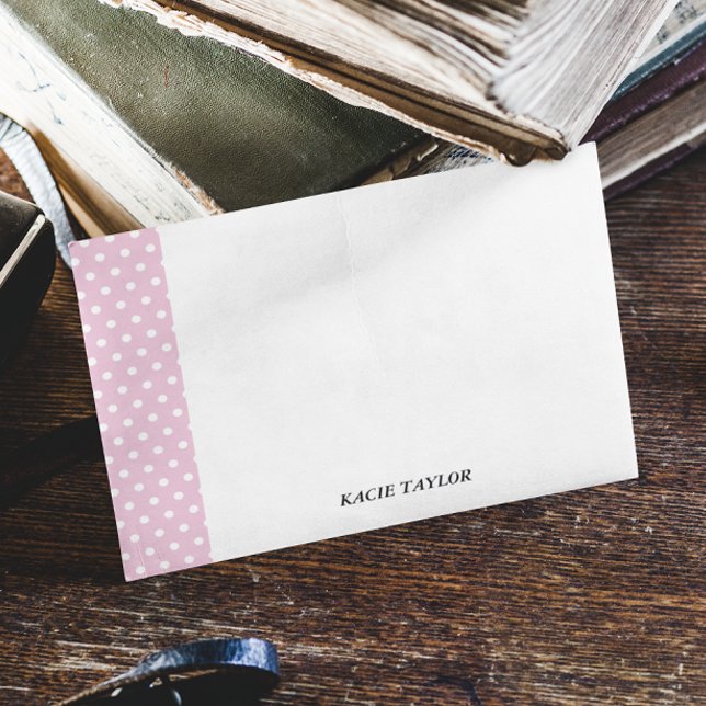 Blush pink Dots Personalized Note Cards Anteckningskort (Skapare uppladdad)