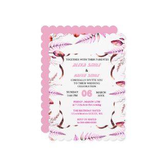 Blush Pink Elegant Gold Wedding Invitation , Whit Inbjudningar