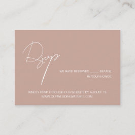 Blush pink elegant script wedding website RSVP Tilläggskort