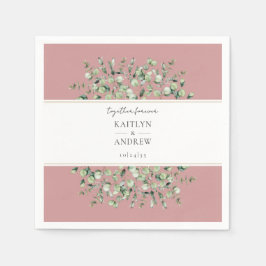 Blush Pink Eucalyptus Together Forever Wedding Pappersservett