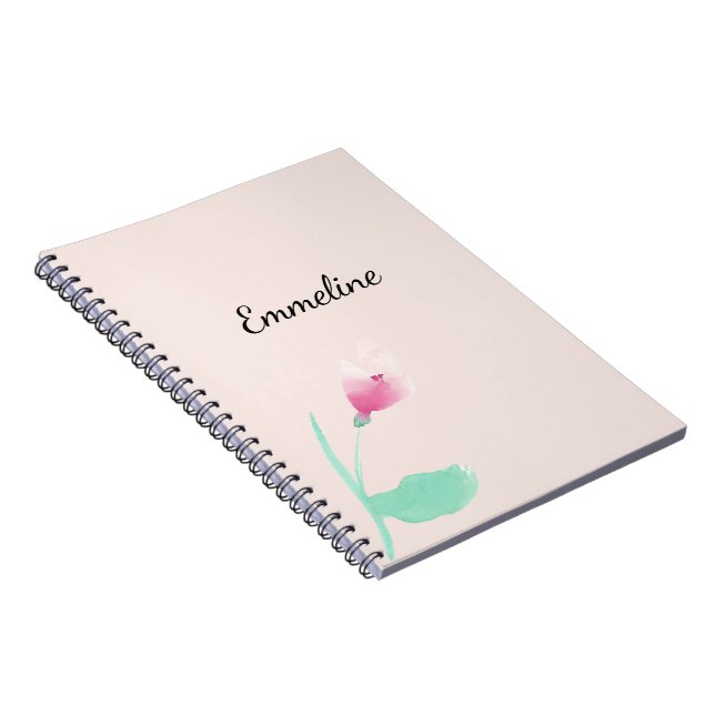 Blush Pink Floral Anteckningsbok (Högra Sidan)