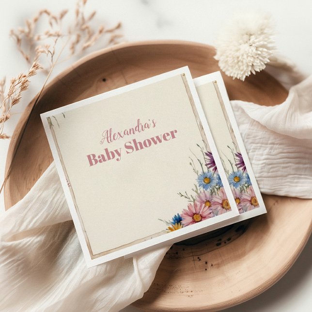 Blush Pink Floral Baby in Bloom Pappersservett (Skapare uppladdad)