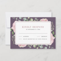 Blush Pink Floral Eucalyptus Dusty Purple Wedding
