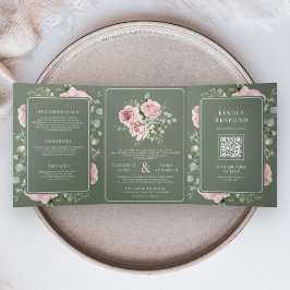 Blush Pink Floral Eucalyptus Sage Green Wedding