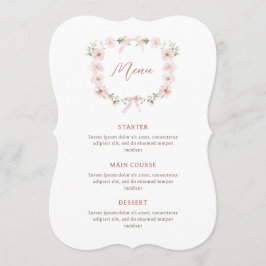 Blush Pink Floral Frame Menu Meny