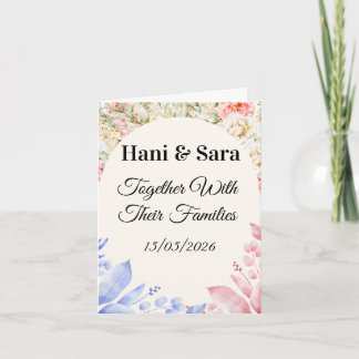 Blush Pink Floral Photo Wedding Invitation with Go Kort