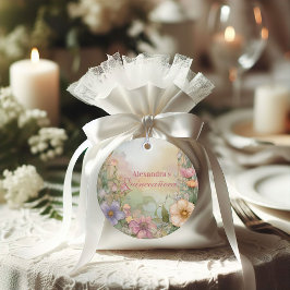 Blush Pink Floral Quinceanera Celebration Gåvor Etiketter