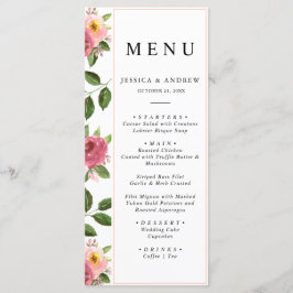 Blush Pink Floral Watercolor Wedding  Meny