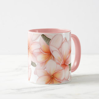 Blush Pink Frangipani Ceramic Combo Mug Mugg