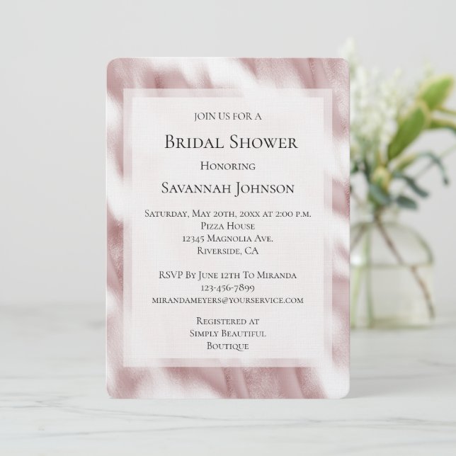 Blush Pink Glam Bridal Shower Inbjudningar (Stående Fram)
