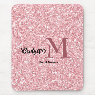 Blush Pink glitter Monogram hair and makeup Musmatta