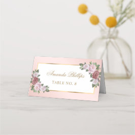 Blush Pink Gold Floral Wedding Placeringskort