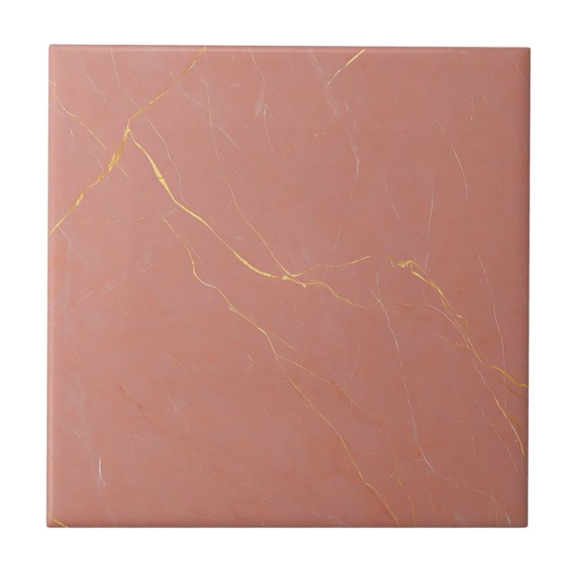 Blush Pink Gold Marble Pattern Kakelplatta (Framsidan)