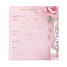 Blush pink gold pastel watercolo fittness Planner  Anteckningsblock