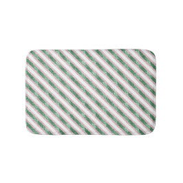 Blush Pink Green Glitter Stripes Christmas   Badrumsmatta