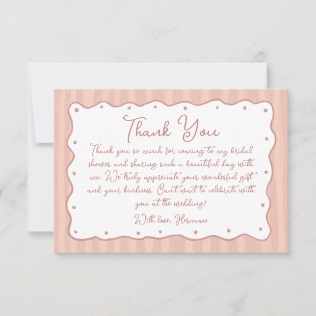 Blush Pink Hand Painted Bridal Shower 02 Tack Kort (Framsida)