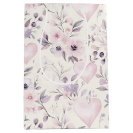 Blush Pink Hearts Purple Flowers Birthday