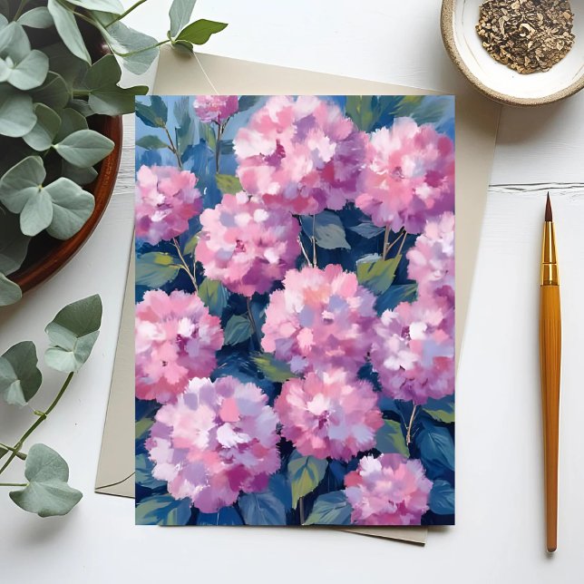 Blush Pink Hydrangeas Floral Vykort (Skapare uppladdad)