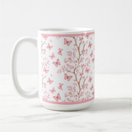 Blush Pink Ink Outlined Floral Kaffemugg