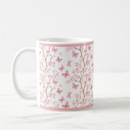 Blush Pink Ink Outlined Floral Mug Kaffemugg