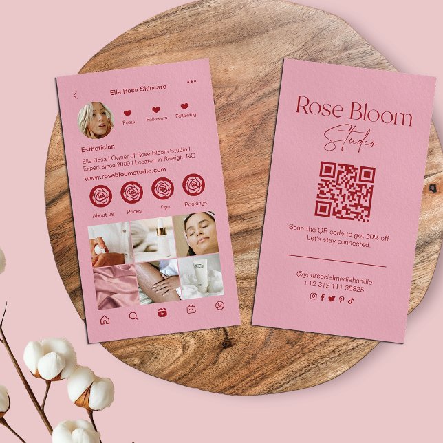 Blush Pink Instagram Business Card Visitkort (Skapare uppladdad)