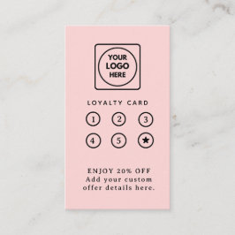Blush Pink Logo | Modern Business Loyalty Design Lojalitetskort
