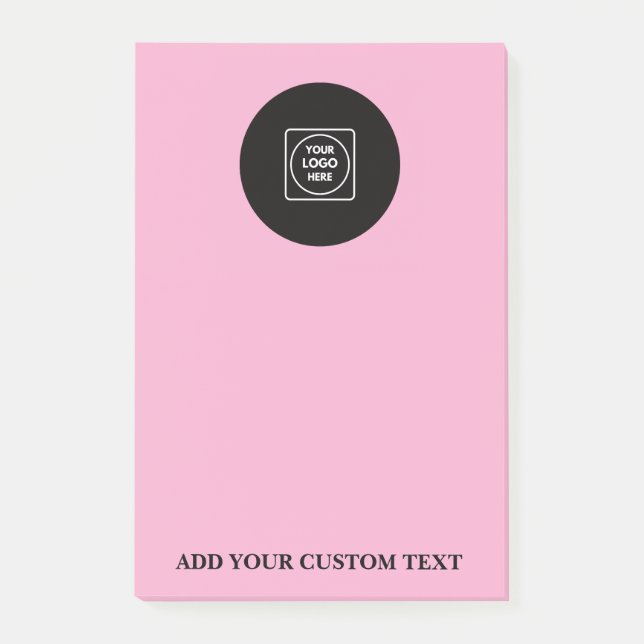 Blush Pink Logo Text Business Sticky Notepad Post-it Block (Framsida)