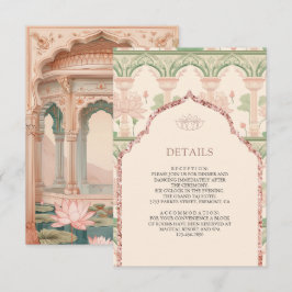 Blush Pink Lotus Garden Indian Wedding Details Tilläggskort